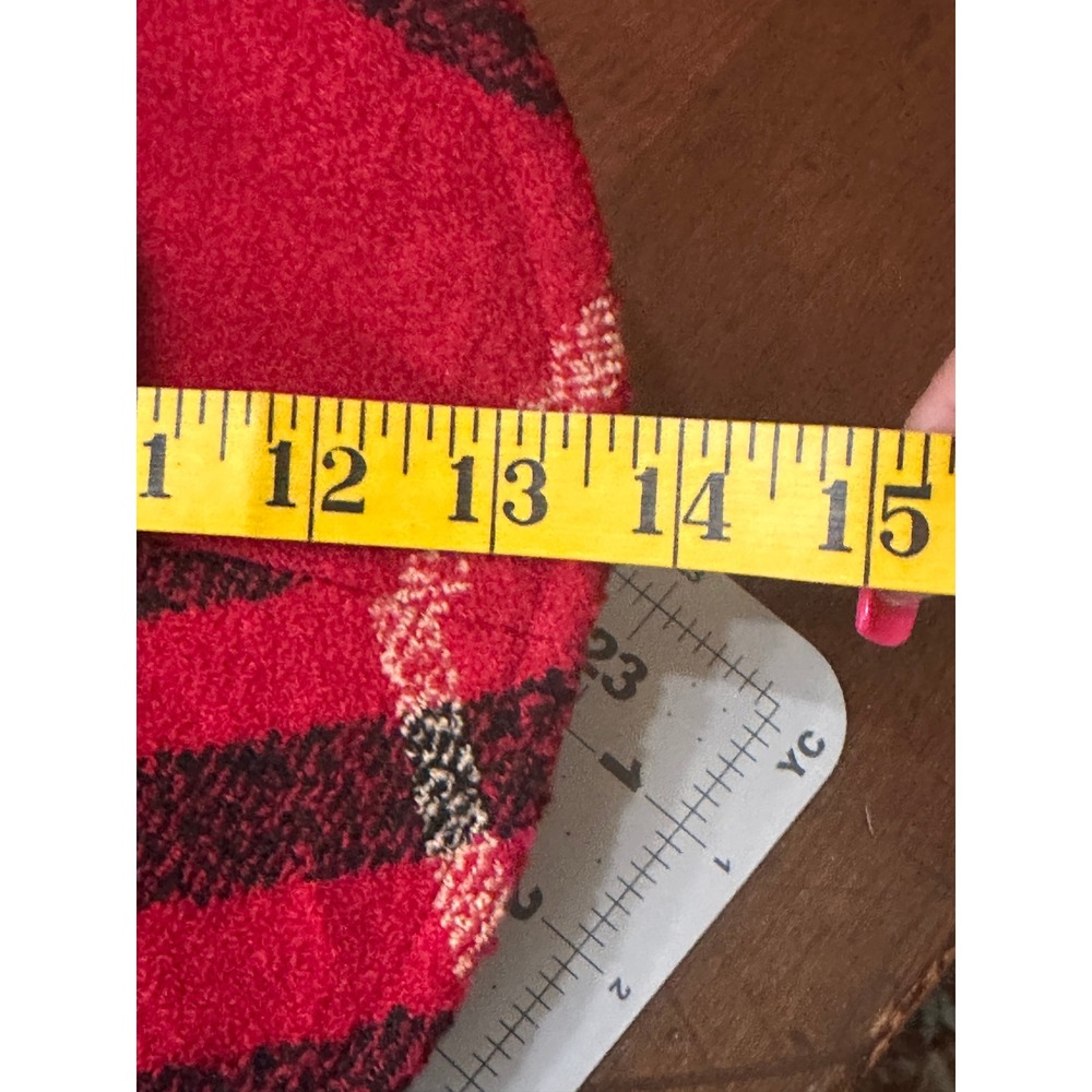 Burberry Red Black Plaid Wool Blend Bucket Hat Women's Size Small Medium - Picture 5 of 11